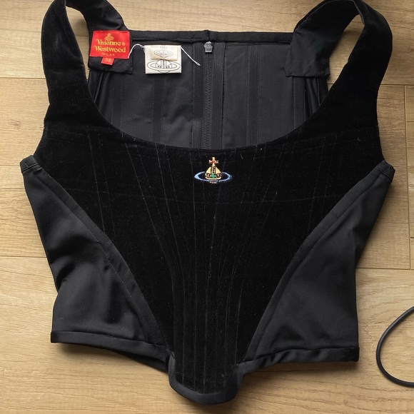 Vivienne Westwood Tops - Vivienne Westwood vintage velvet corset with orb logo